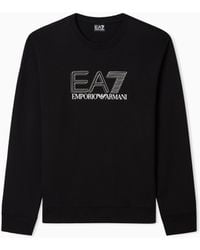 EA7 - Visibility Cotton Zip-Up Sweatshirt With Logo - Lyst