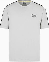 EA7 - Logo Series T-shirt Mit Rundhalsausschnitt Aus Baumwolle - Lyst