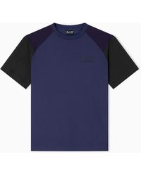 EA7 - T-Shirt Girocollo Athletic Colour Block - Lyst