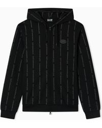 EA7 - Graphic Series Cotton-Blend Hooded Zip-Up Sweatshirt - Lyst