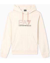 EA7 - Pure Cotton Hooded Sweatshirt - Lyst