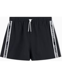 EA7 - Logo Series Swim Trunks With Logo Tape - Lyst