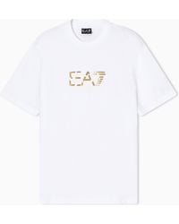 EA7 - Premium Label Cotton Jersey Crew-Neck T-Shirt - Lyst