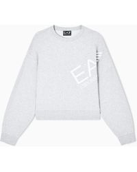 EA7 - Logo Series Cotton Jersey Sweatshirt - Lyst