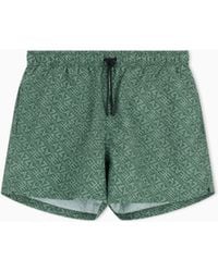 EA7 - Graphic Series Swim Trunks With Monogram Print - Lyst