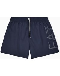 EA7 - Bathing Trunks With A Drawstring Waist And Side Pockets - Lyst