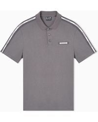 EA7 - Logo Series Cotton-Jersey Polo Shirt - Lyst
