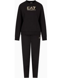 EA7 - Trainingsanzug Aus Baumwollstretch Mit Logo Tracksuit - Lyst