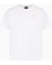 EA7 - Core Lady T-Shirt Mit Rundhalsausschnitt Aus Baumwollstretch-Jersey - Lyst
