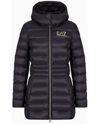 EA7 - Core Lady Hooded Pea Coat - Lyst