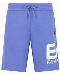 EA7 - Logo Series Cotton Bermuda Shorts - Lyst
