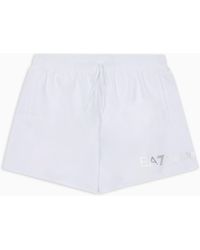EA7 - Swim Shorts With A Drawstring Waist And Side Pockets - Lyst