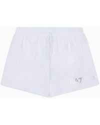 EA7 - Swim Shorts With A Drawstring Waist And Side Pockets - Lyst