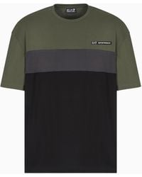 EA7 - T-Shirt Girocollo Athletic Colour Block - Lyst