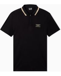 EA7 - Premium Label Jersey Polo Shirt - Lyst