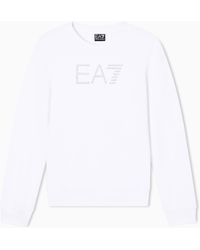 EA7 - Logo Series Cotton Jersey Crew-Neck Sweatshirt - Lyst