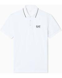 EA7 - Core Identity Stretch-Cotton Piqué Polo Shirt - Lyst