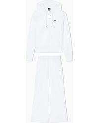 EA7 - Cotton Stretch Suit With Hood And Wide Pants Core Lady - Lyst