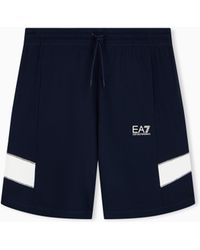 EA7 - Core Identity Cotton Bermuda Shorts - Lyst