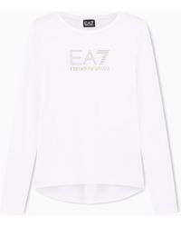EA7 - Evolution Stretch Cotton And Modal Long-Sleeved T-Shirt - Lyst