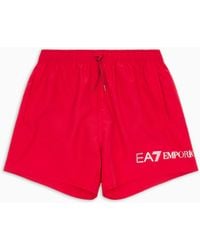 EA7 - Swim Shorts With A Drawstring Waist And Side Pockets - Lyst