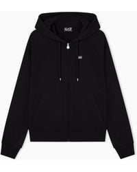 EA7 - Logo Sweatshirt With Zip And Drawstring Hood Core Lady - Lyst