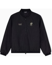 EA7 - Bomber Jacket Soccer Regular Fit With Chest Logo - Lyst