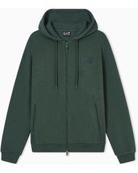 EA7 - Lux Identity Cotton-Blend Hooded Sweatshirt - Lyst