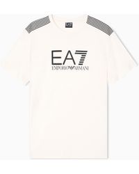 EA7 - Asv 7 Lines Cotton-Blend Jersey Crew-Neck T-Shirt - Lyst