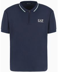 EA7 - Stretch Piqué Golf Pro Polo Shirt - Lyst