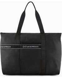EA7 - Packable Technical Fabric Shopper Bag - Lyst