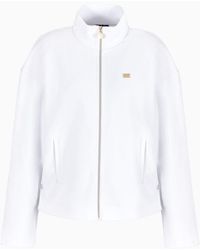 EA7 - Costa Smeralda-sweatshirt Mit Reißverschluss, Gefertigt Aus Pikee - Lyst