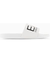 EA7 - Logo Slides With A Wide Band And Anti-Slip Rubber Soles - Lyst