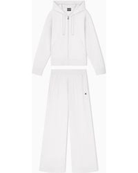 EA7 - Tuta Cotone Stretch Con Cappuccio E Pantaloni Ampi Core Lady - Lyst