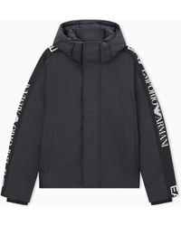 EA7 - Oversized Fit Padded Hooded Bomber Jacket With Logo - Lyst