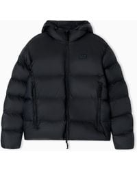 EA7 - Wattierte Jacke Mit Kapuze, Gefertigt Aus Funktionsgewebe - Lyst