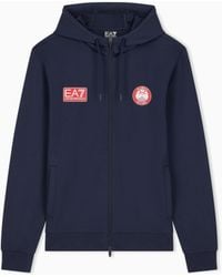 EA7 - Armani Olimpia Milano Jersey Hooded Sweatshirt - Lyst