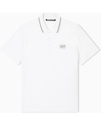 EA7 - Tennis Club Stretch-Cotton Polo Shirt - Lyst