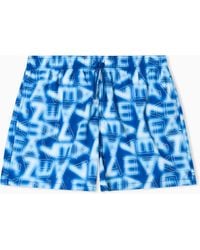 EA7 - Graphic Series Swim Trunks With Logo Print - Lyst