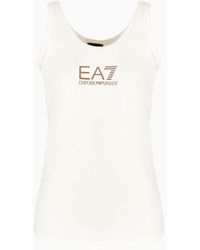 EA7 - Top Shiny In Cotone Stretch - Lyst