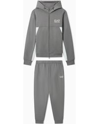 EA7 - Summer Block Pure Cotton Tracksuit With Hood - Lyst