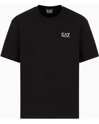 EA7 - T-shirt Girocollo Logo Series Unisex In Cotone - Lyst