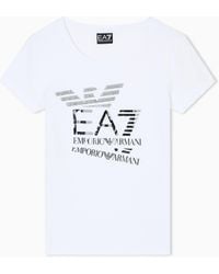 EA7 - Logo Series Stretch-Cotton Crew-Neck T-Shirt With Print - Lyst