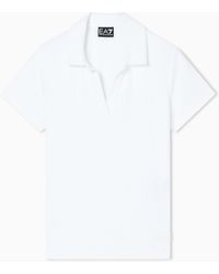 EA7 - Stretch Viscose Jersey Polo-Neckline T-Shirt - Lyst