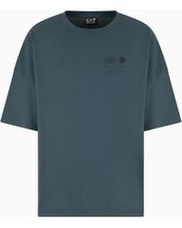 EA7 - Dynamic Athlete Cotton Jersey T-Shirt With Print - Lyst