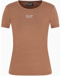EA7 - Asv Logo Series T-shirt Mit Rundhalsausschnitt Aus Einer Bio-baumwollmischung - Lyst