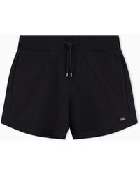 EA7 - Cotton Fleece Jersey Shorts With Drawstring Core Lady - Lyst