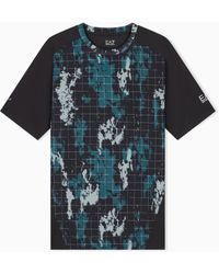 EA7 - Slim Fit Jersey T-Shirt Ventus 7 With Allover Graphic - Lyst