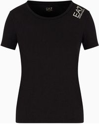 EA7 - Core Lady T-shirt Aus Baumwollstretch - Lyst