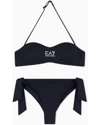 EA7 - Bandeau Bikini With Logo - Lyst